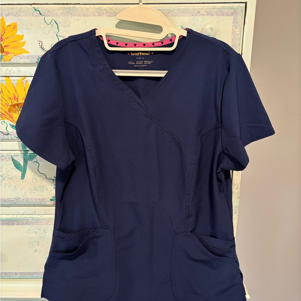 HeartSoul Women's Navy Scrub Top